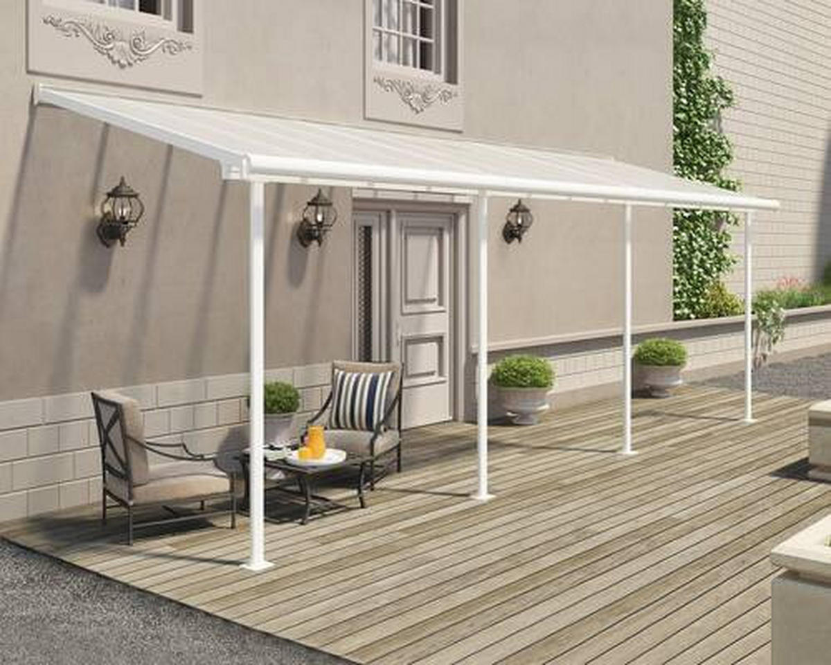 TERRASSENÜBERDACHUNG - Weiß, Basics, Metall (670/257/230cm) - Ambia Garden