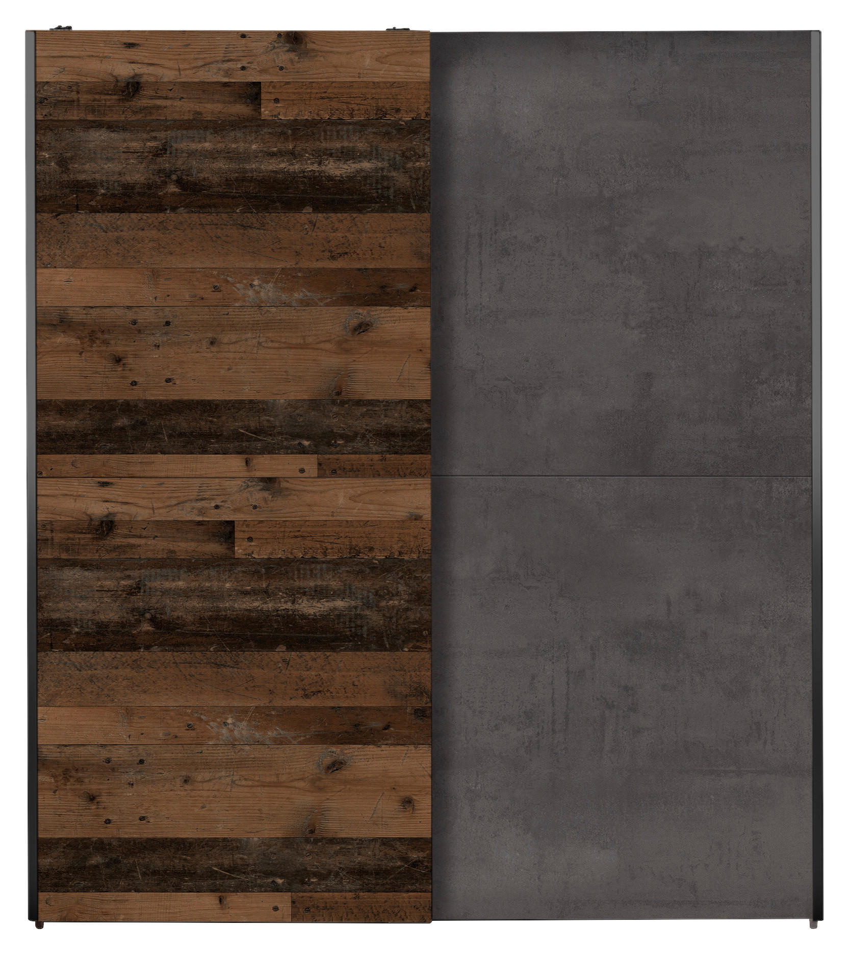 DULAP CU UșI CULISANTE in maro, gri - maro/antracit, Trend, metal/material pe bază de lemn (170/195,5/59,5cm) - Ti'me