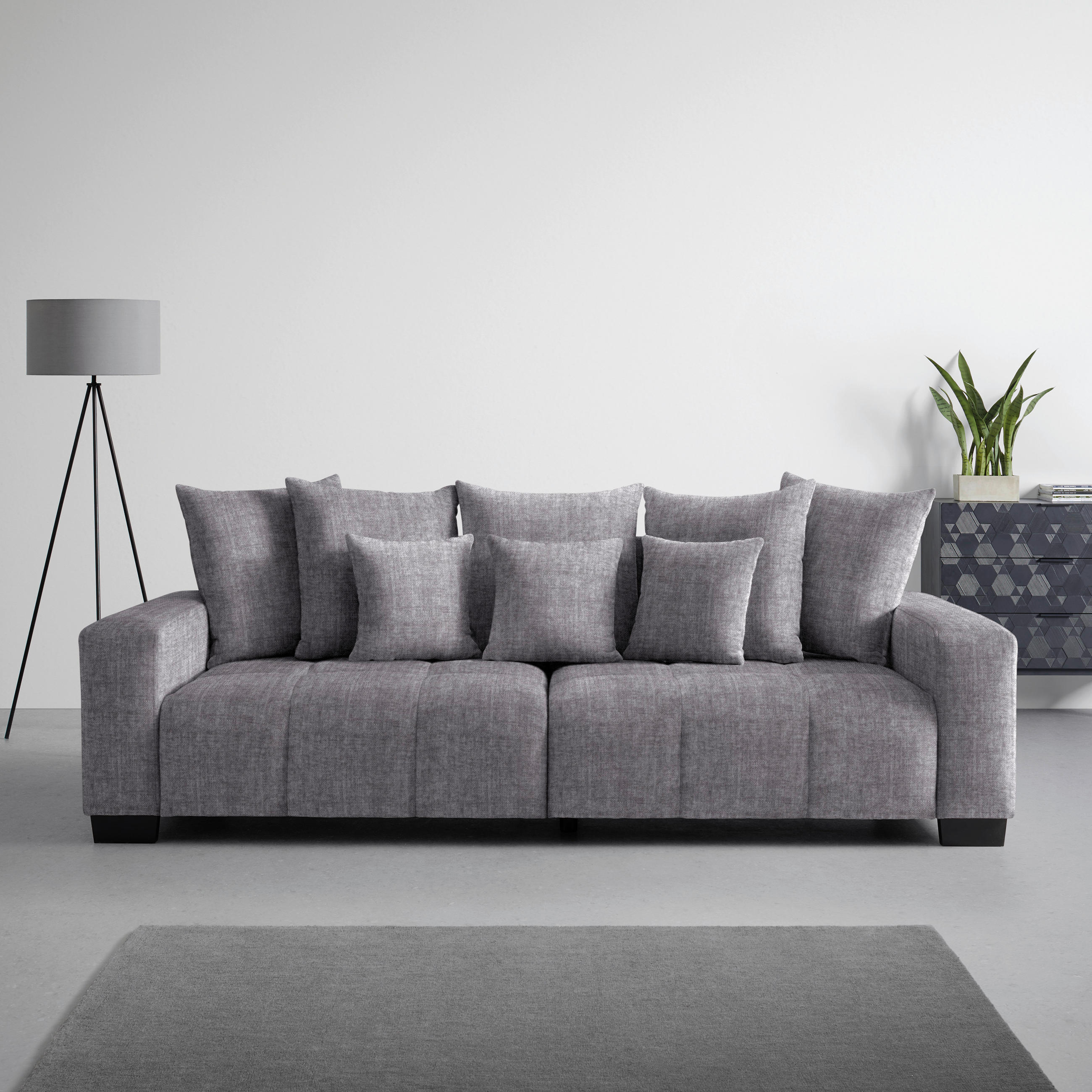 BIG SOFFA i silver  - silver/svart, Modern, trä (246/93/124cm) - MID.YOU