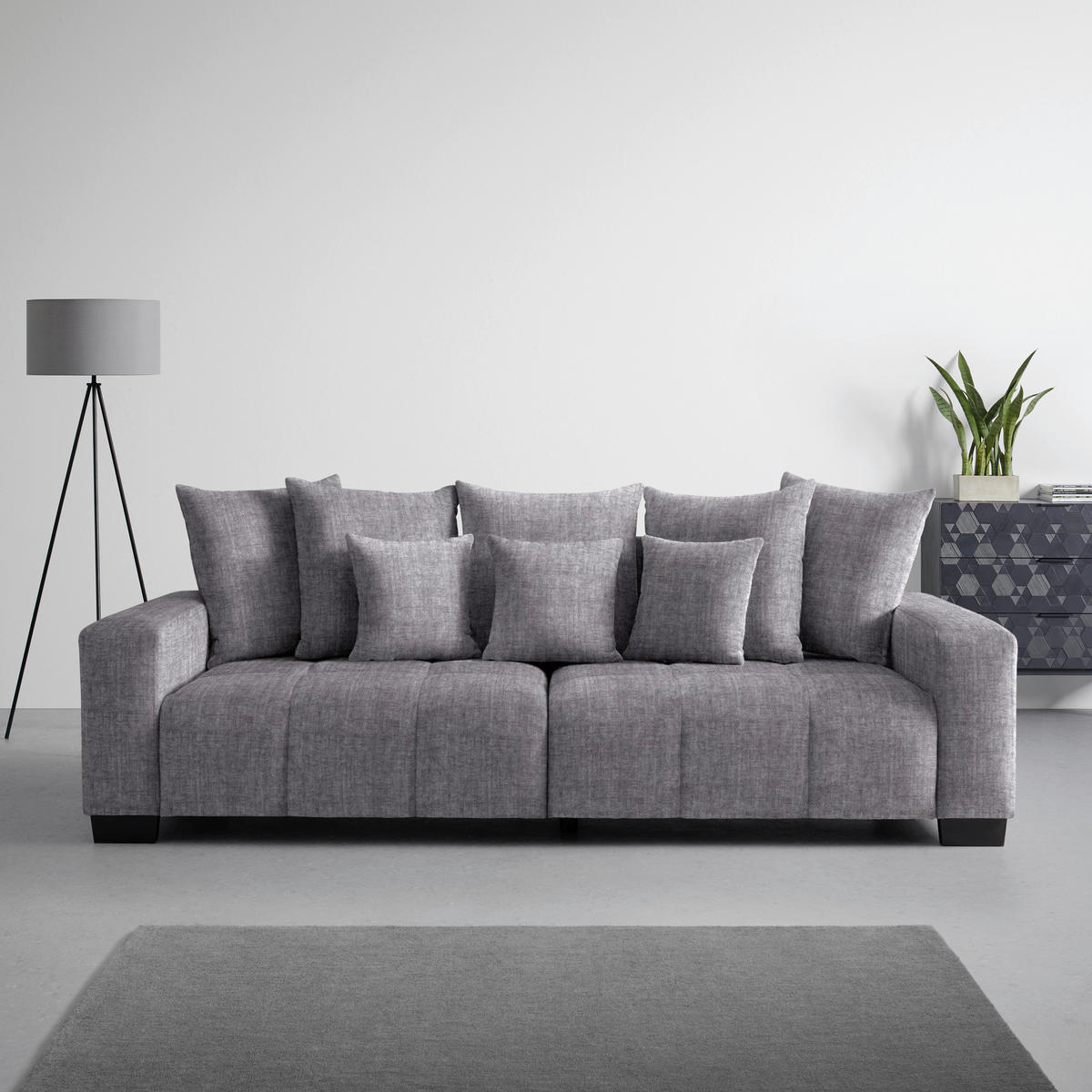 BIG SOFFA i silver  - silver/svart, Modern, trä (246/93/124cm) - MID.YOU