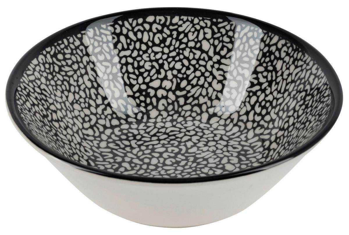 KOMBISERVICE 24-teilig  - Schwarz/Weiß, LIFESTYLE, Keramik - Novel