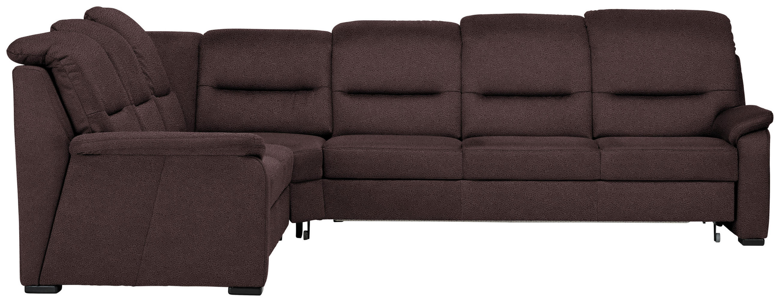 ECKSOFA in Mikrofaser Dunkelbraun  - Dunkelbraun/Schwarz, Konventionell, Holz/Textil (245/303cm) - Beldomo Comfort