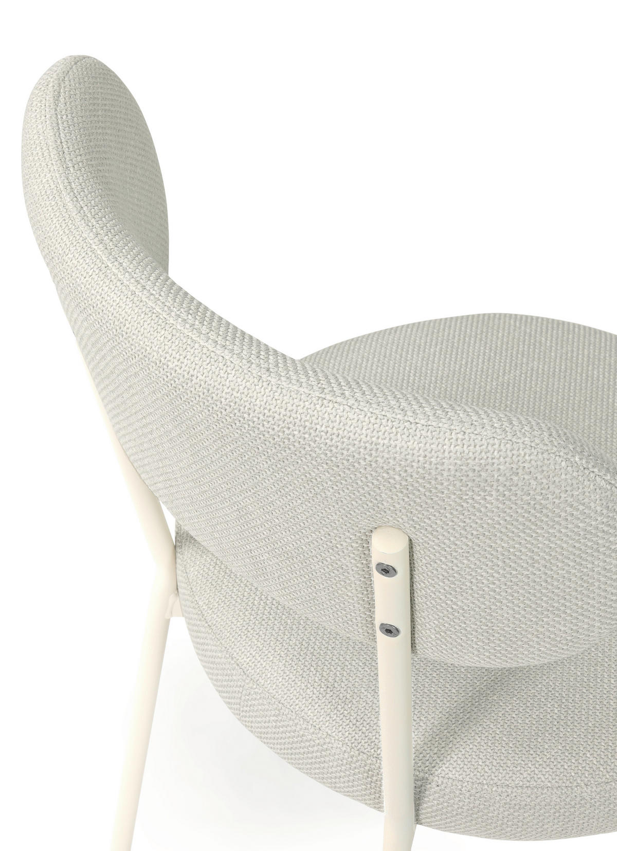 STUHL Webstoff Weiß  - Weiß, Basics, Textil/Metall (50/81,5/59cm) - Tom Tailor