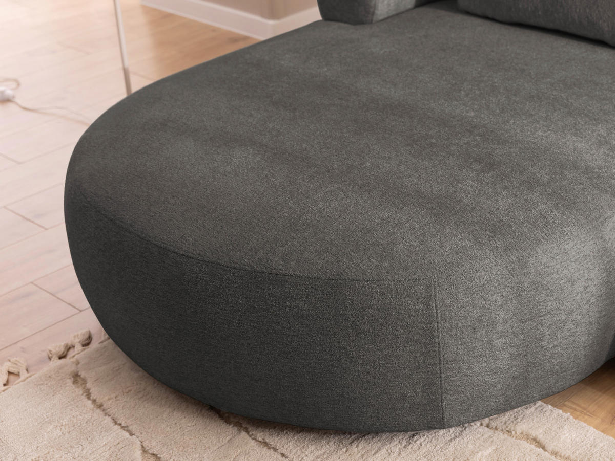 ECKSOFA FERRO Anthrazit Chenille  - Anthrazit/Schwarz, Design, Kunststoff/Textil (156/256cm) - Livetastic