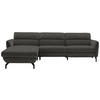 ECKSOFA in Chenille Dunkelbraun  187/299 cm  - Dunkelbraun/Schwarz, Design, Textil/Metall (187/299cm) - Schöner Wohnen