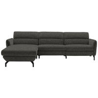 ECKSOFA in Chenille Dunkelbraun  187/299 cm  - Dunkelbraun/Schwarz, Design, Textil/Metall (187/299cm) - Schöner Wohnen