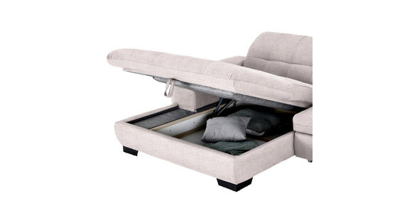 ECKSOFA in Webstoff Hellrosa  180/265 cm  - Hellrosa/Schwarz, Design, Textil/Metall (180/265cm) - Carryhome