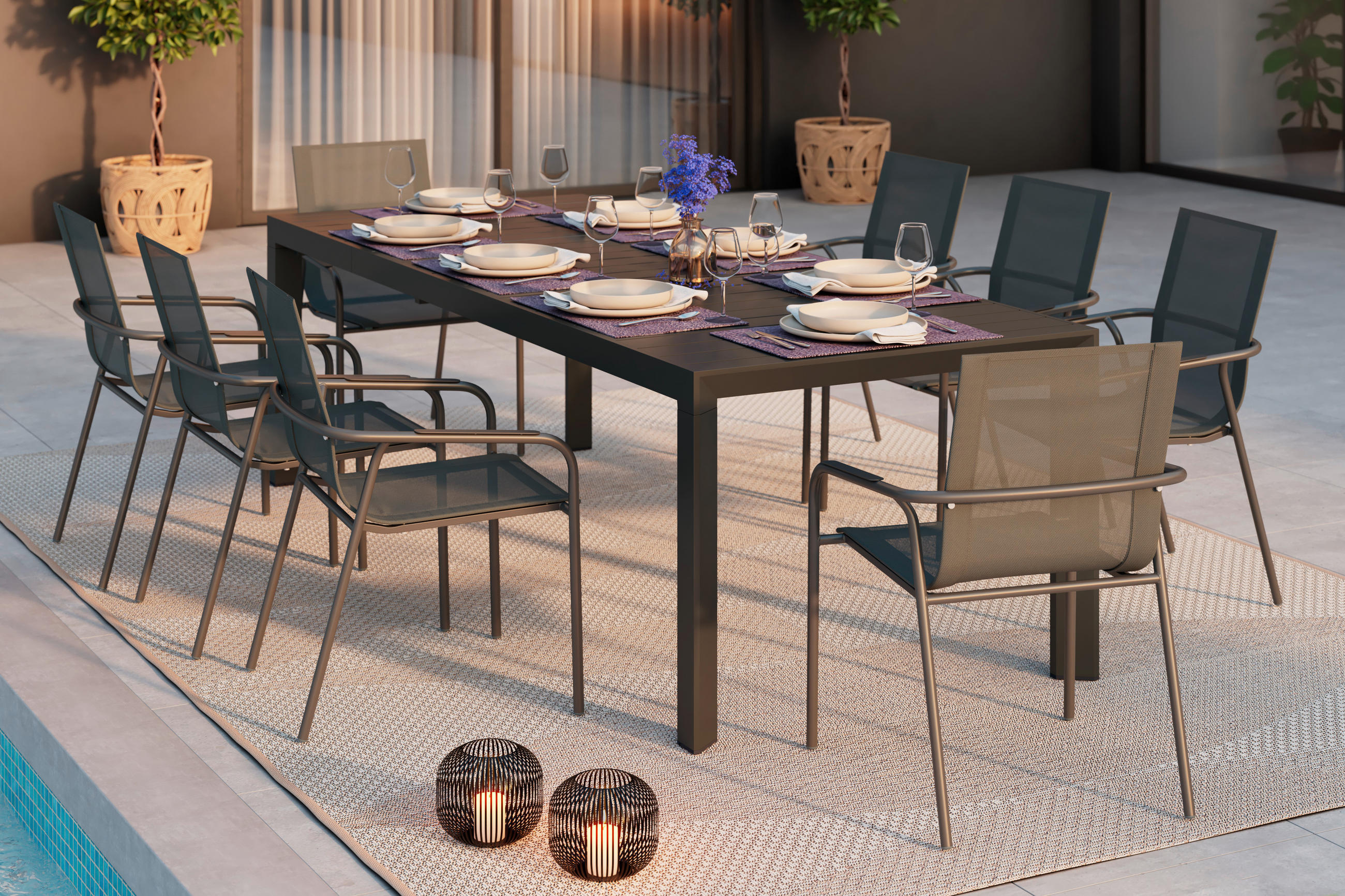 GARTENSTUHL Eisen Grau  - Grau, MODERN, Textil/Metall (60/87/63.5cm) - Ambia Garden