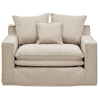 SESSEL Bouclé Beige    - Beige/Schwarz, Trend, Kunststoff/Textil (129/92/105cm) - Livetastic