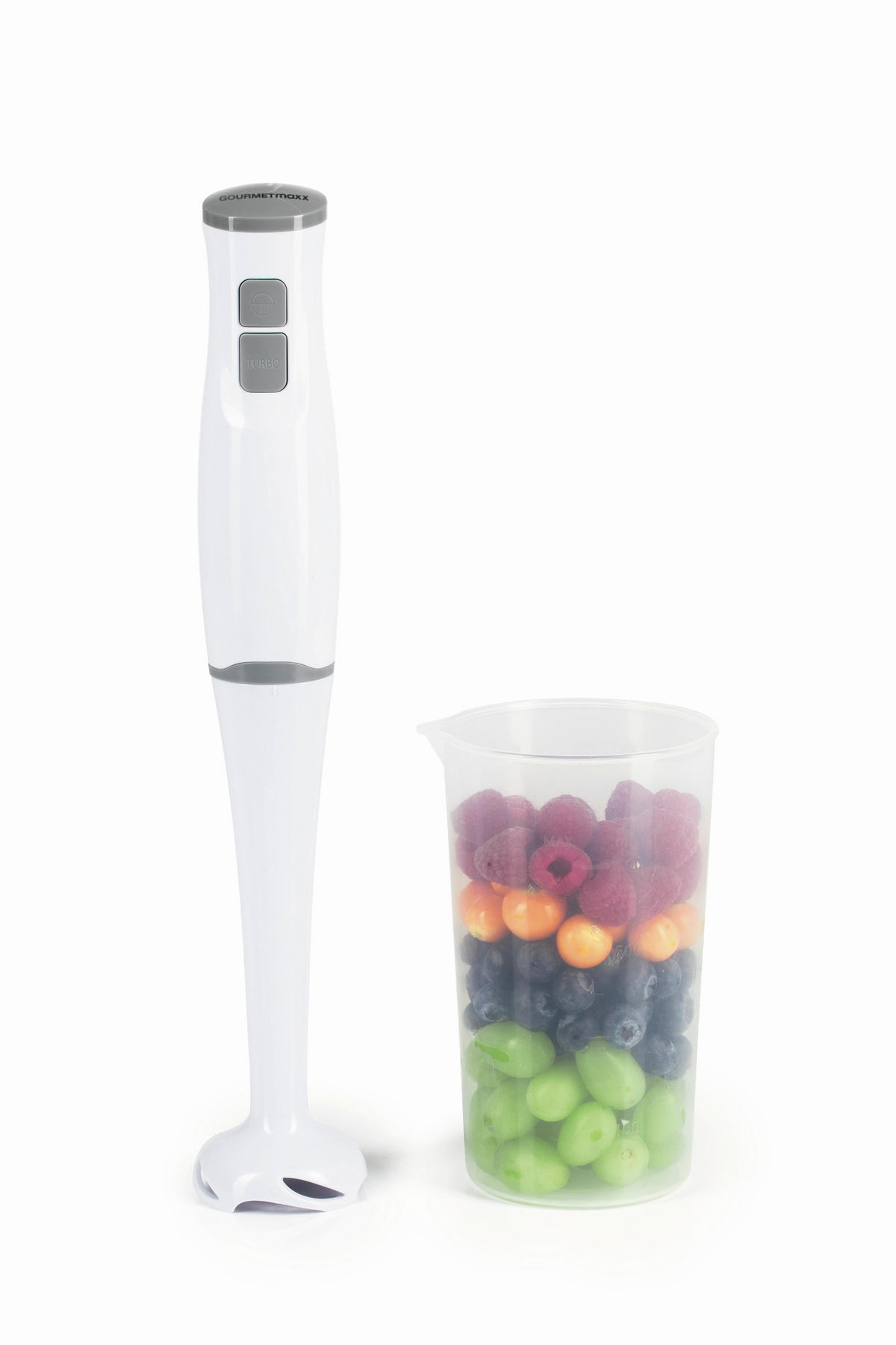 STABMIXER GOURMETmaxx  - Weiß/Grau, Basics, Kunststoff/Metall (6,5/6,5/37cm) - GOURMETMAXX