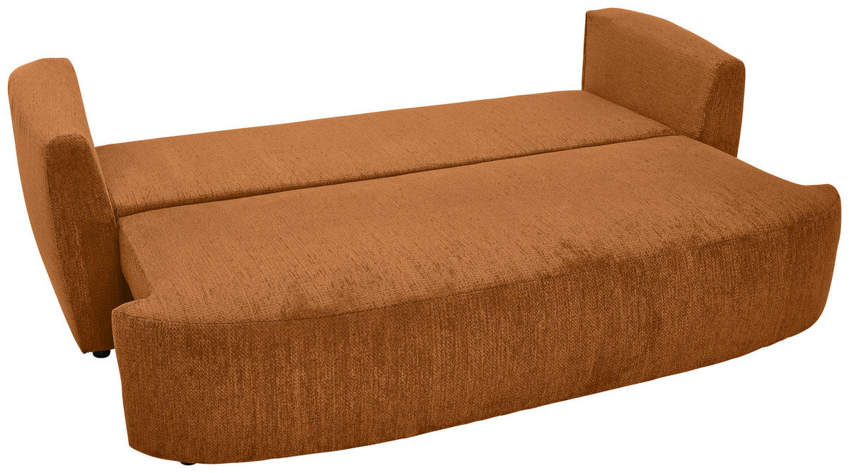 SCHLAFSOFA Chenille Rostfarben  - Rostfarben/Schwarz, KONVENTIONELL, Kunststoff/Textil (238/74/107cm) - Carryhome