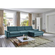 ECKSOFA  in Echtleder Blau  334/176 cm  - Blau/Schwarz, Design, Leder/Metall (334/176cm) - Dieter Knoll