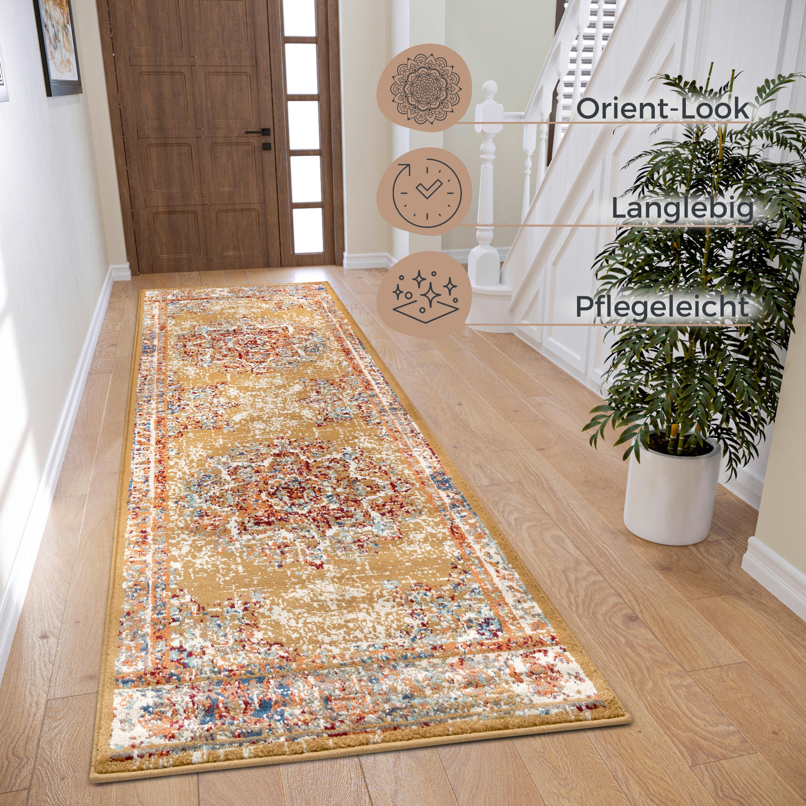 LÄUFER 80/240 cm Luxor  - Multicolor/Honig, Design, Kunststoff/Textil (80/240cm)