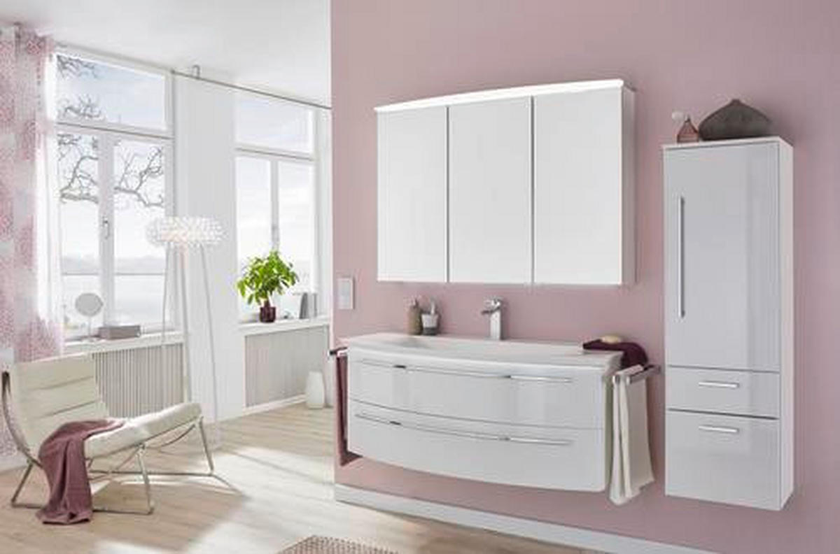 BADEZIMMER  in 120 cm  - Weiß, Design, Holzwerkstoff/Stein (120cm) - Dieter Knoll