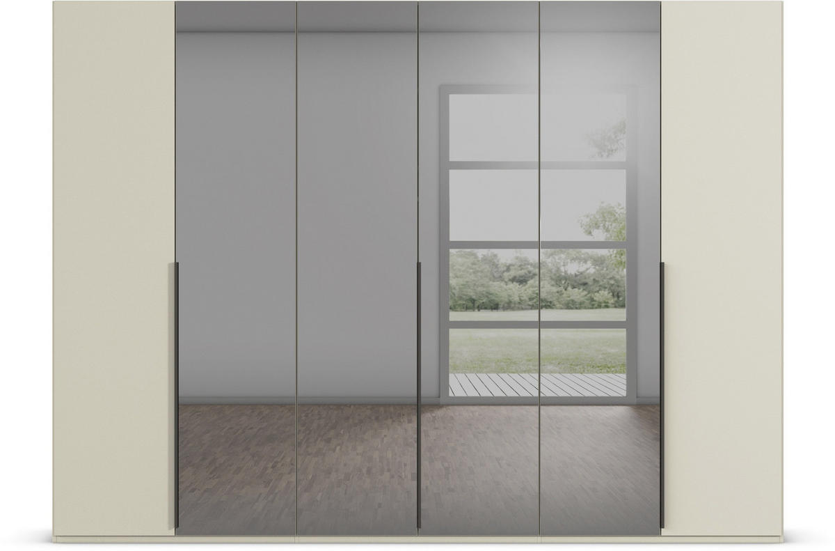 DREHTÜRENSCHRANK in Grau, Champagner  - Champagner/Graphitfarben, Trend, Glas/Holzwerkstoff (301/223/61cm) - Rauch Möbel