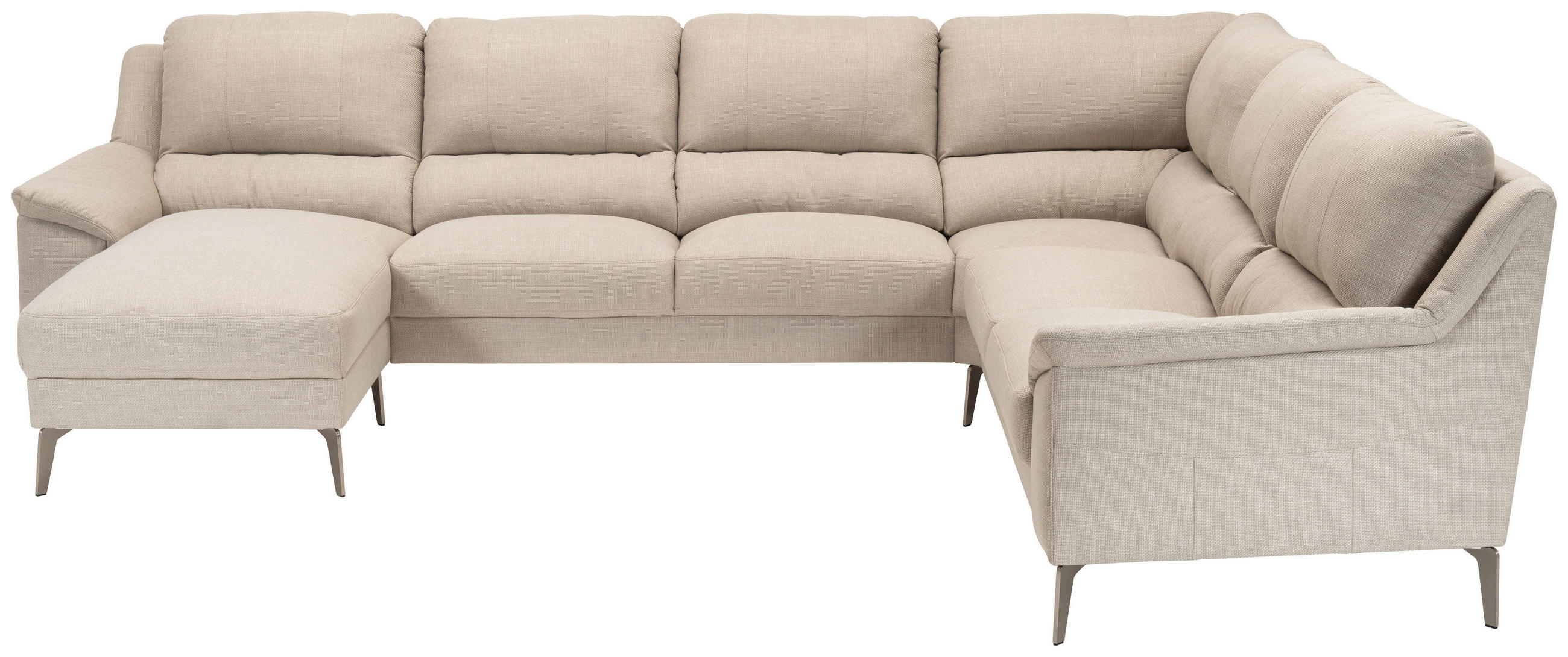 Thumbnail - Livetastic Sofa, Beige, Textil, Uni, 5-7-Sitzer, 326x256 cm, Made in Europe, Fußauswahl, Lederauswahl, Stoffauswahl, pla...