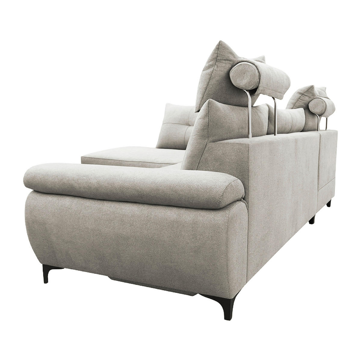ECKSOFA SOLEI in Chenille Grau  203/265 cm  - Schwarz/Grau, Design, Kunststoff/Textil (203/265cm) - MID.YOU