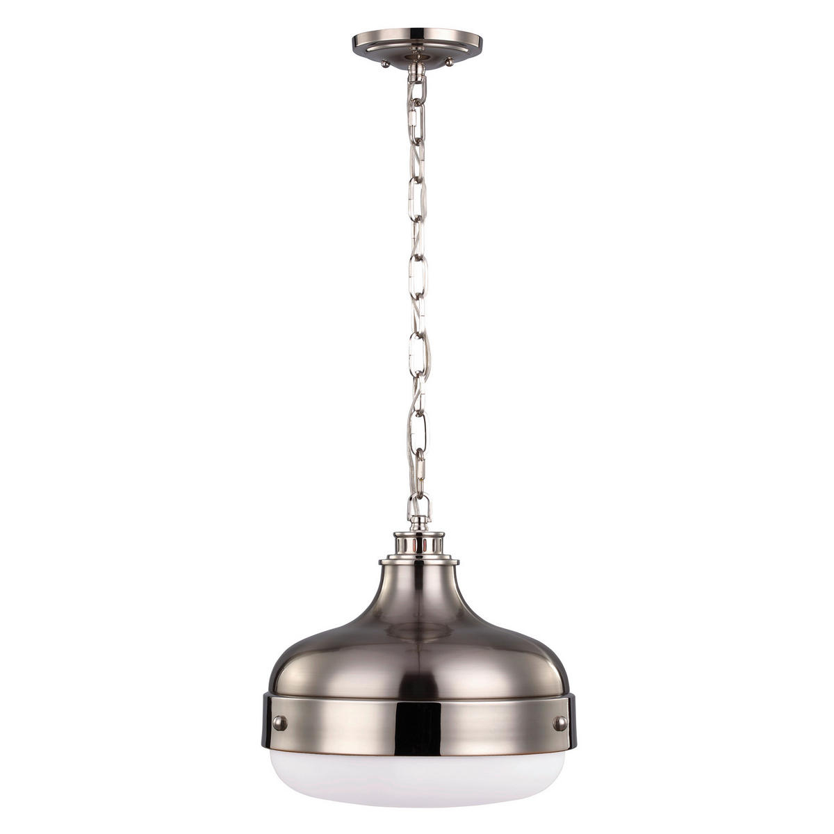 HÄNGELEUCHTE 33/48.3 cm  - Edelstahlfarben/Nickelfarben, KONVENTIONELL, Glas/Metall (33/48.3cm) - Elstead Lighting