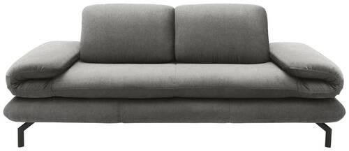 2,5-SITZER Webstoff Grau  - Schwarz/Grau, Design, Textil/Metall (224/83/98cm) - LOOKS by W.Joop