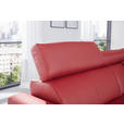 ECKSOFA in Echtleder Rot  - Chromfarben/Rot, Design, Leder/Metall (262/213cm) - Hom`in