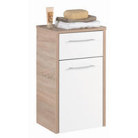 Dulap Inferior 40/72/33 cm  - alb/culoare crom, Design, sticlă/metal (40/72/33cm) - Xora