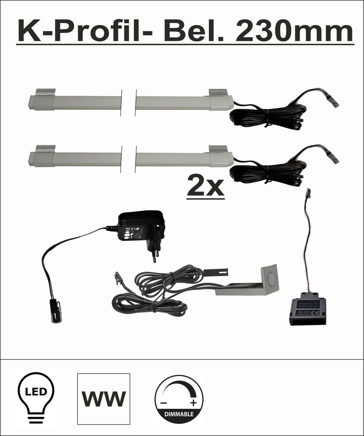 GLASBODENBELEUCHTUNGS-SET LED-Leuchtmittel  - Grau, Design, Kunststoff - Livetastic