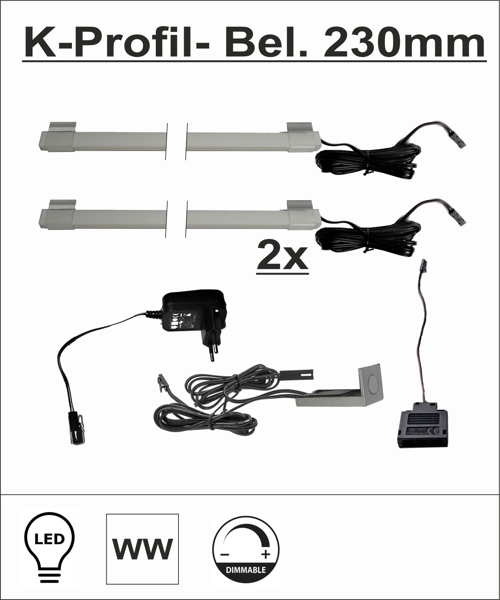 Livetastic Glasbodenbeleuchtungs-Set Universal-Beleuchtung Grau