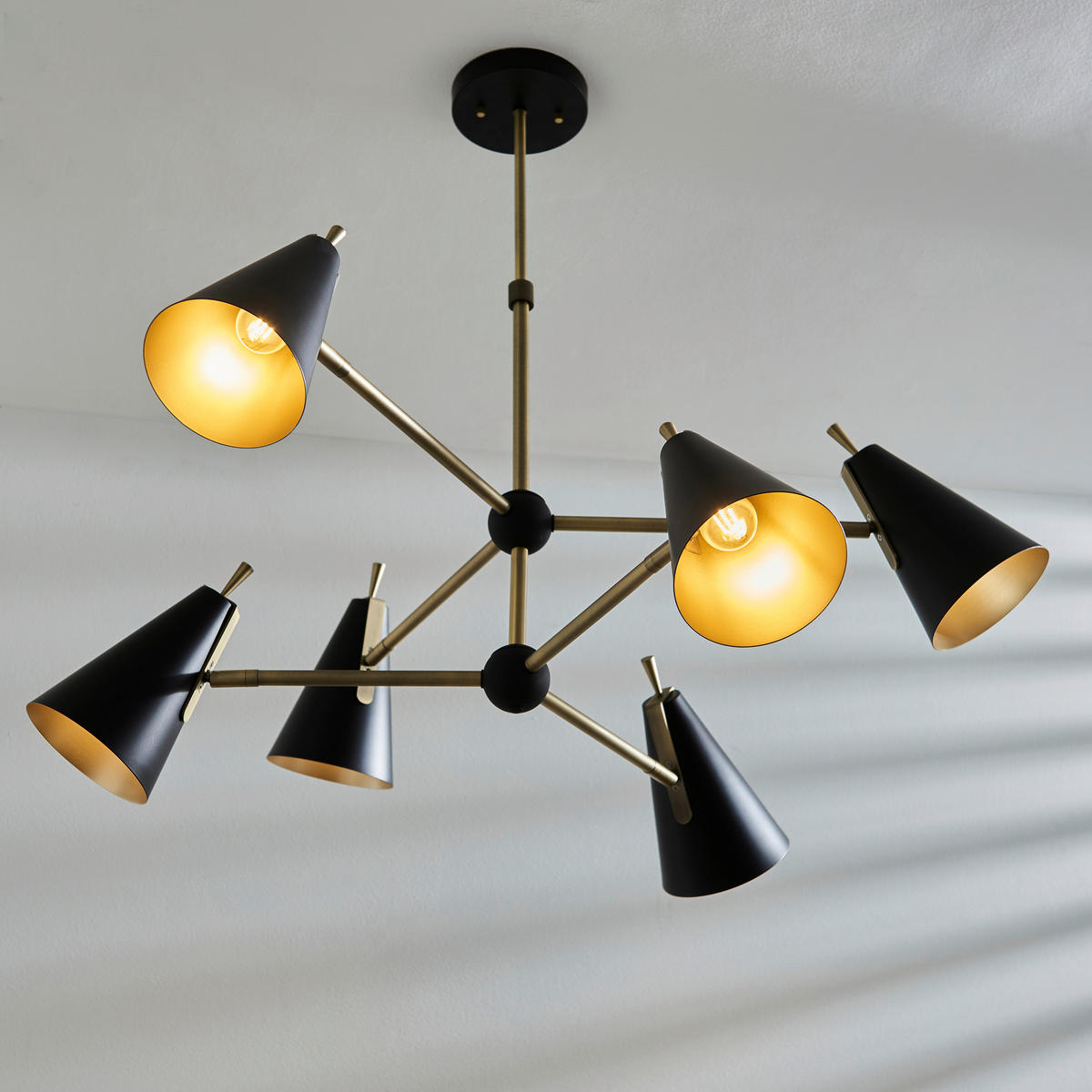 DECKENLEUCHTE Endon Everett 96/76 cm   - Messingfarben/Schwarz, Design, Metall (96/76cm) - ENDON