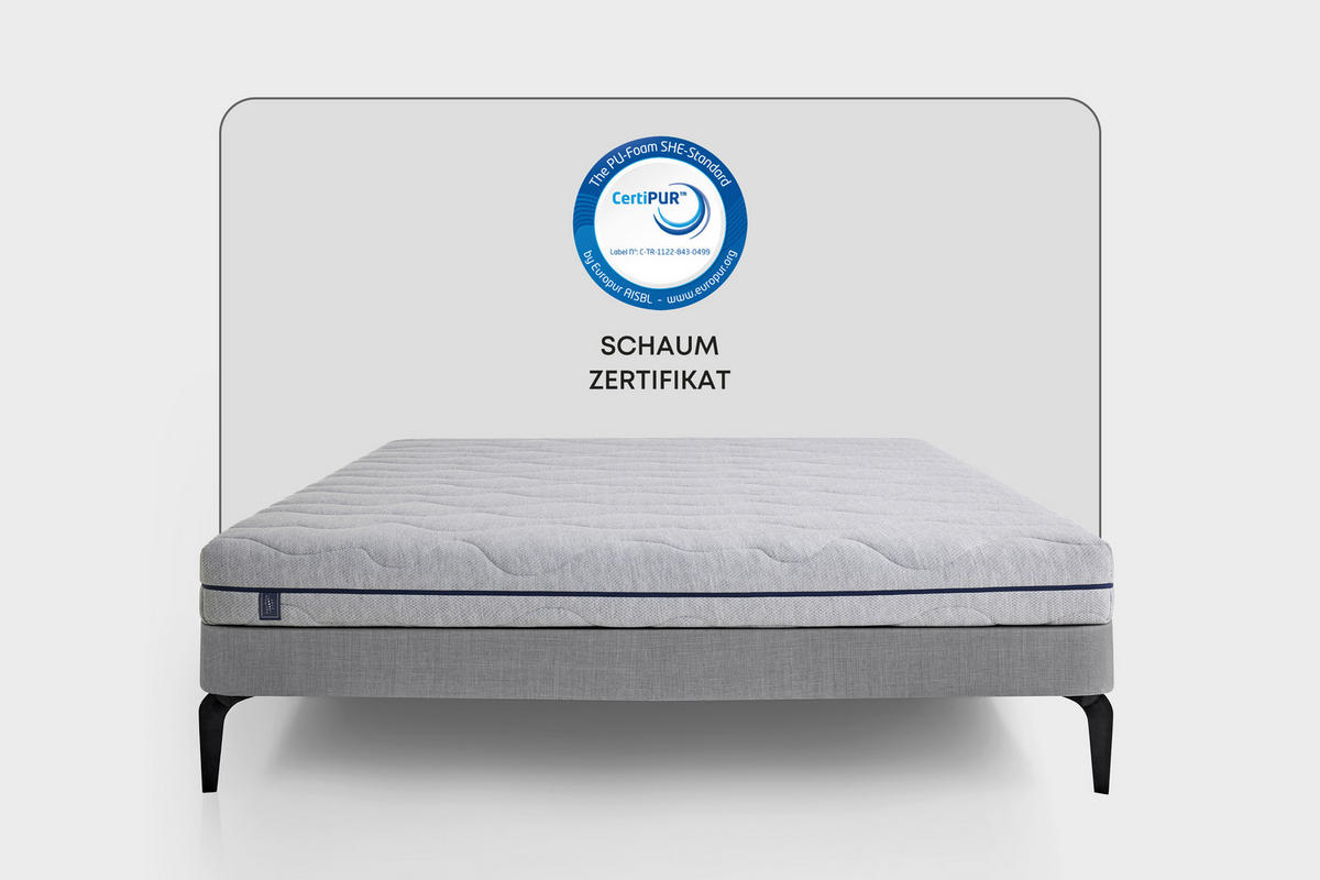 KOMFORTSCHAUMMATRATZE Optimum Flex 100/200 cm Höhe ca. 16 cm  - Grau, Basics, Textil (100/200cm) - Yatas
