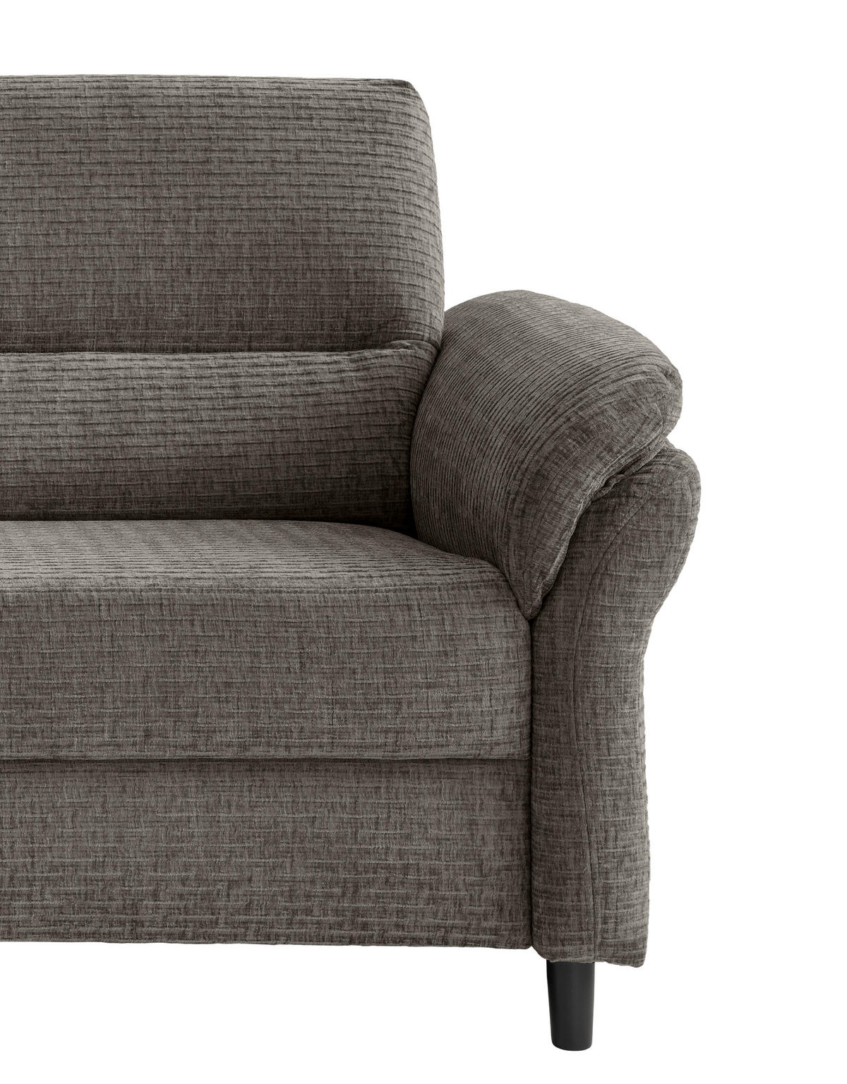 3-SITZER-SOFA in Mikrofaser Graubraun  - Graubraun/Schwarz, Modern, Holz/Textil (192/90/89cm) - Livetastic