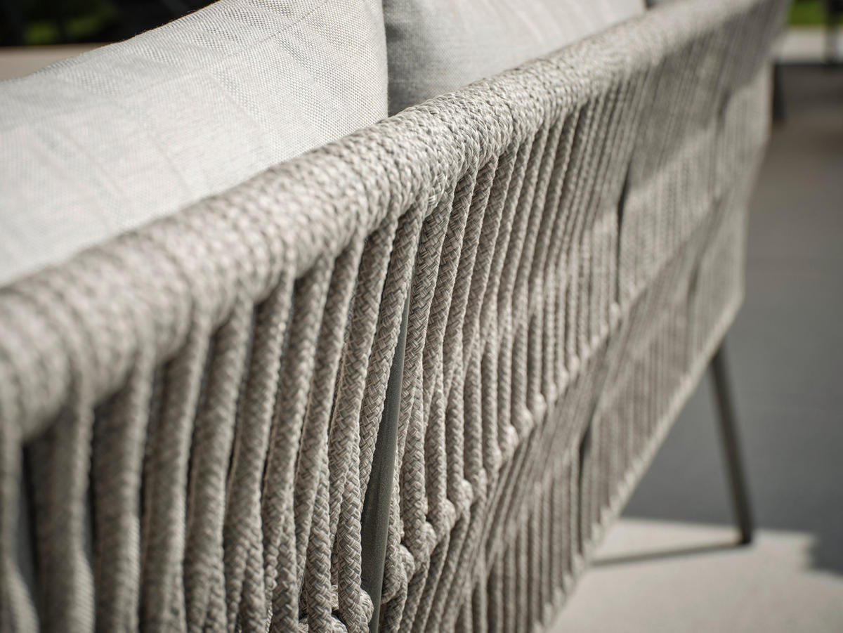 DINING-LOUNGESET Aluminium  - Anthrazit/Graubraun, Basics, Textil/Metall - Stern