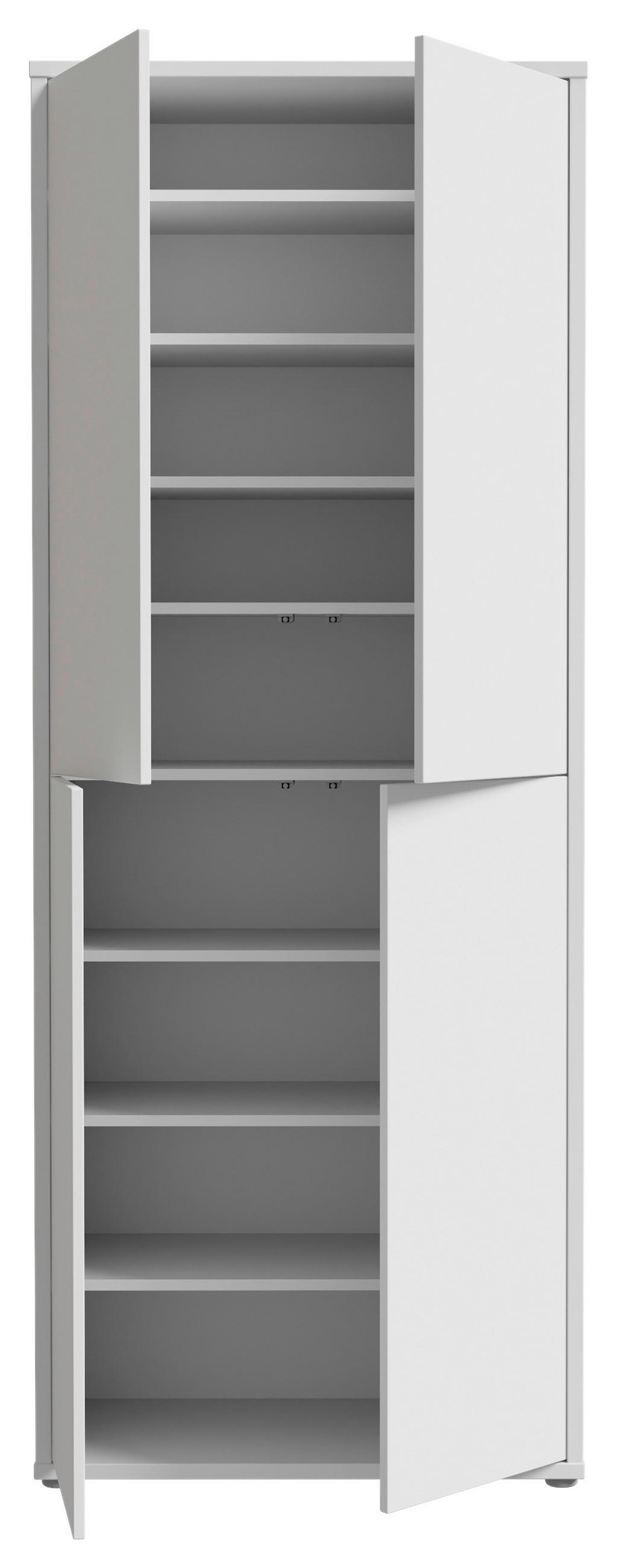 SCHUHSCHRANK  in 75/192/35 cm  - Hellgrau/Grau, Basics, Holzwerkstoff/Kunststoff (75/192/35cm) - Xora