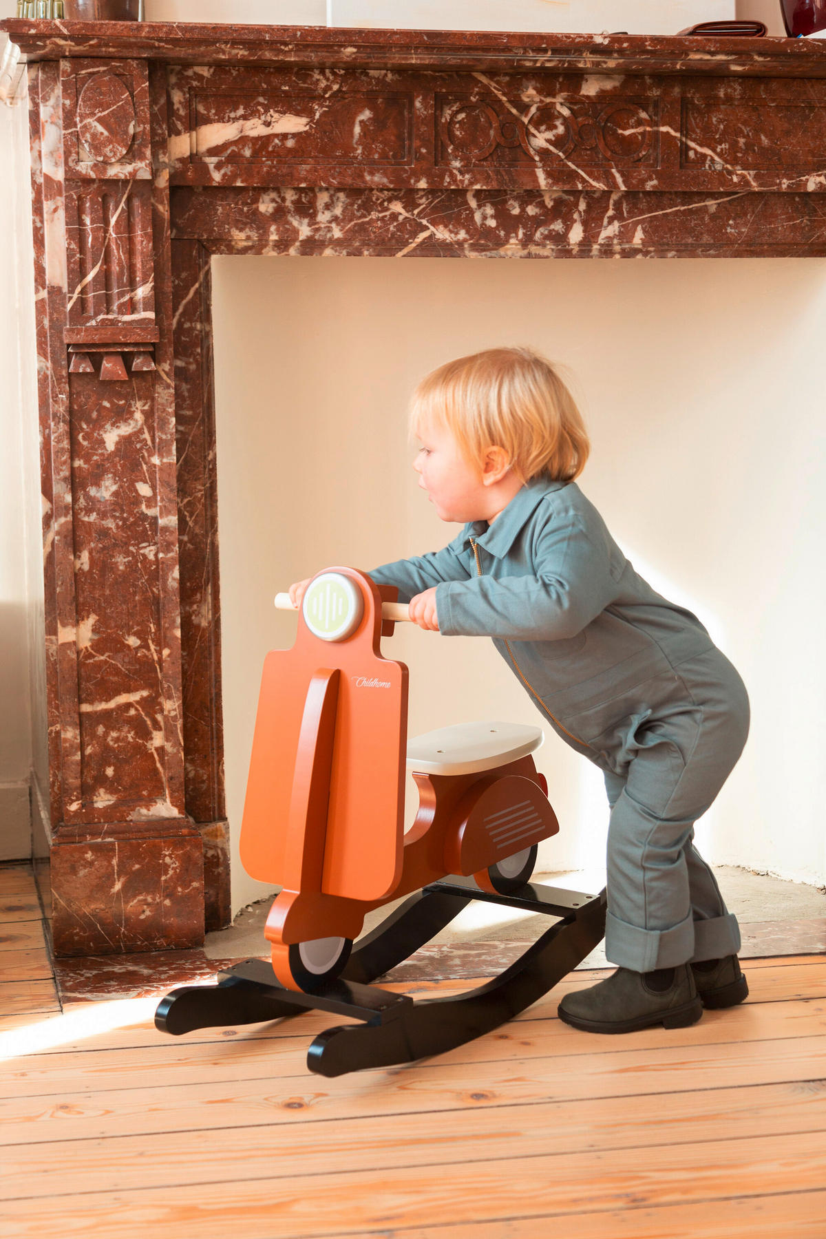 SCHAUKELTIER - Rostfarben/Schwarz, KONVENTIONELL, Holzwerkstoff (70/25/57cm) - Childhome