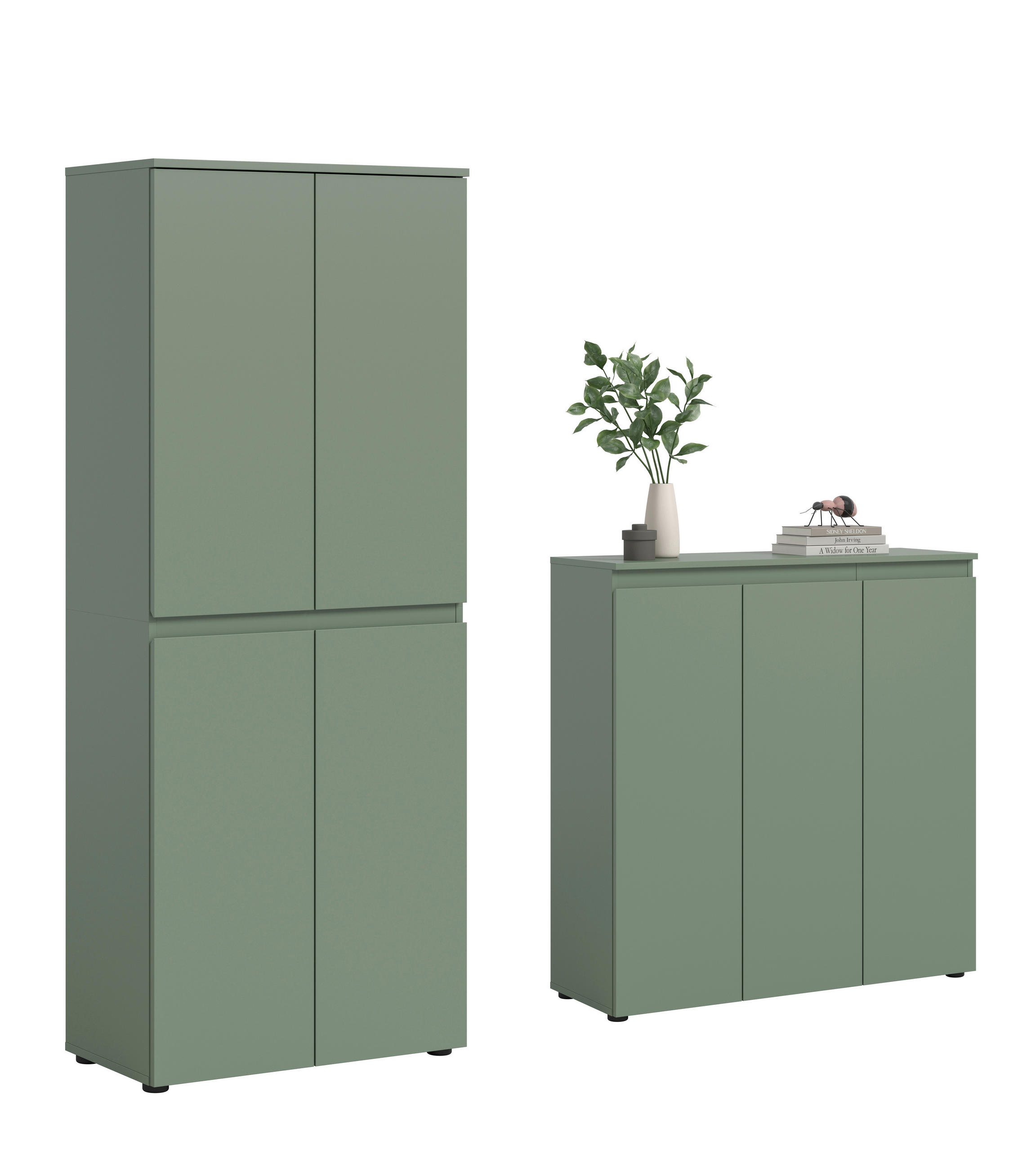 PREDSIEŇOVÁ SKRIŇA, sivozelená, 190/175/37 cm - čierna/sivozelená, Design, kompozitné drevo/plast (190/175/37cm) - Livetastic