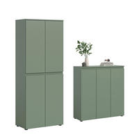 GARDEROBENSCHRANK  in 190/175/37 cm  - Schwarz/Graugrün, Design, Holzwerkstoff/Kunststoff (190/175/37cm) - Livetastic