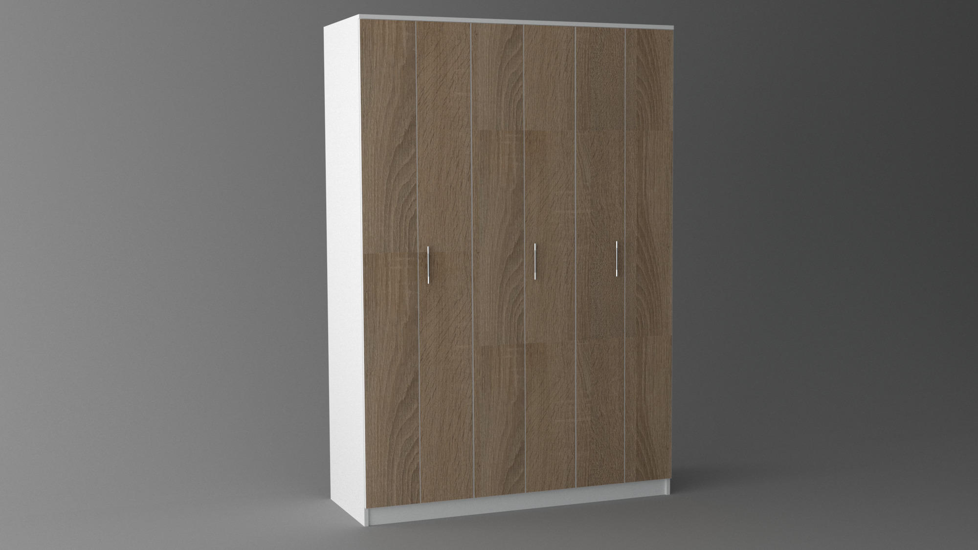 ORMAR SA HARMONIKA VRATIMA bela, sonoma hrast  151/220/55 cm  - sonoma hrast/siva, Konvencionalno, pločasti materijal/plastika (151/220/55cm) - Cantus