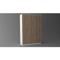 ORMAR SA HARMONIKA VRATIMA bela, sonoma hrast  151/220/55 cm  - sonoma hrast/siva, Konvencionalno, pločasti materijal/plastika (151/220/55cm) - Cantus