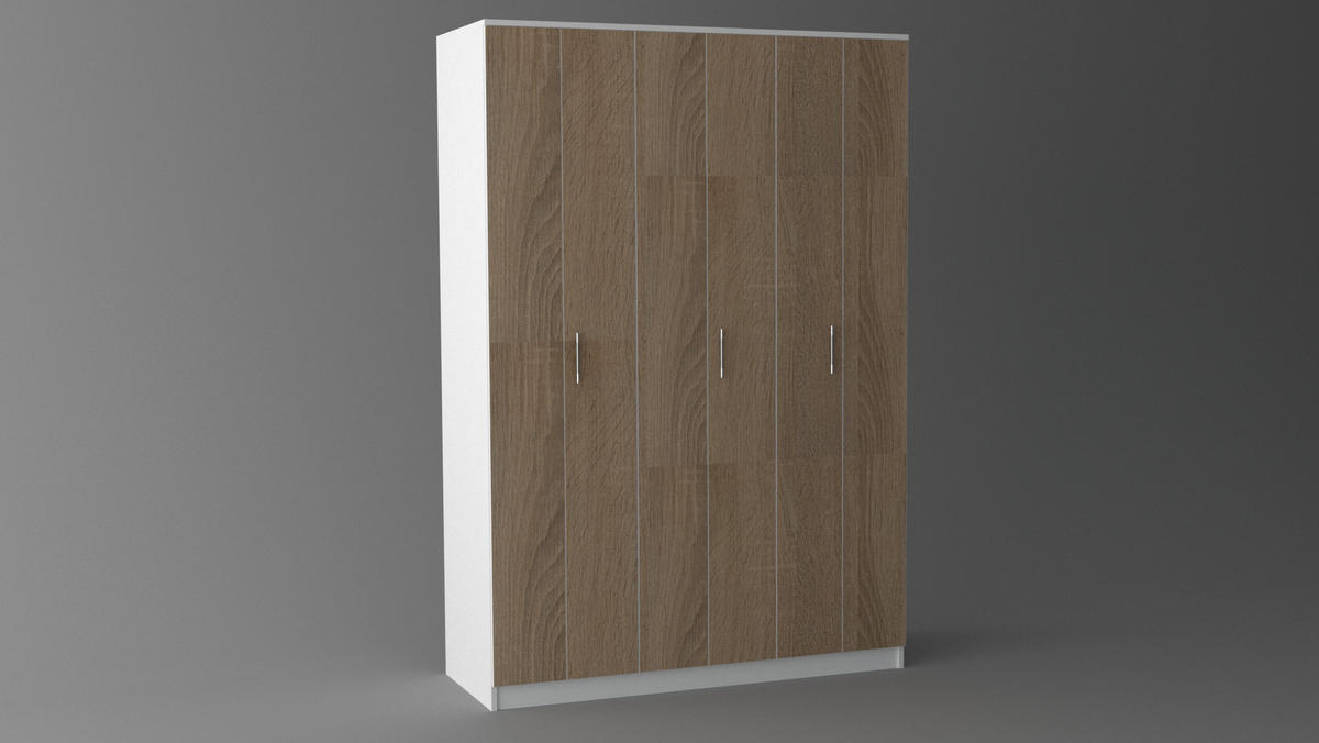 ORMAR SA HARMONIKA VRATIMA bela, sonoma hrast  151/220/55 cm  - sonoma hrast/siva, Konvencionalno, pločasti materijal/plastika (151/220/55cm) - Cantus