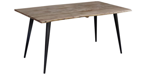 ESSTISCH in Holz, Metall 160/90/76 cm - Schwarz/Akaziefarben, Natur, Holz/Metall (160/90/76cm) - Carryhome