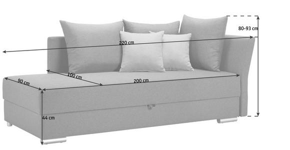 LIEGE in Grau - Chromfarben/Anthrazit, Design, Kunststoff/Textil (220/80-93/90cm) - Xora