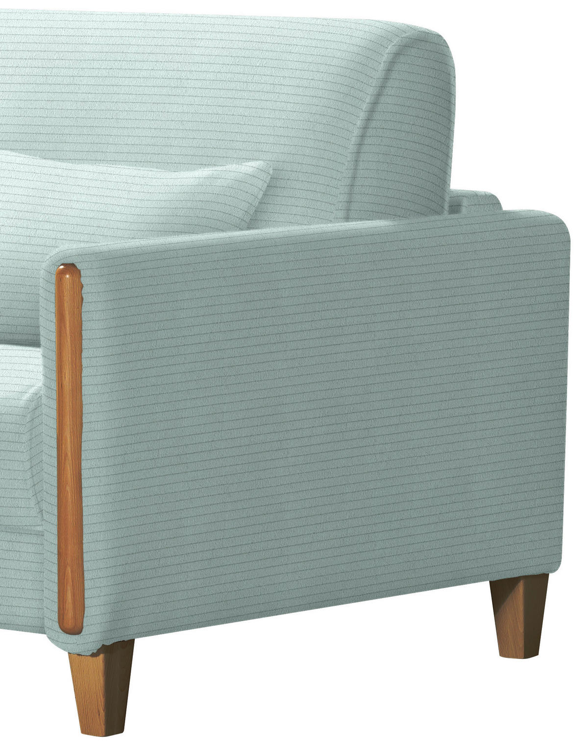 SCHLAFSOFA in Cord Hellblau, Buchefarben  - Buchefarben/Hellblau, Design, Holz/Textil (174/88/104cm) - Niels Andersson