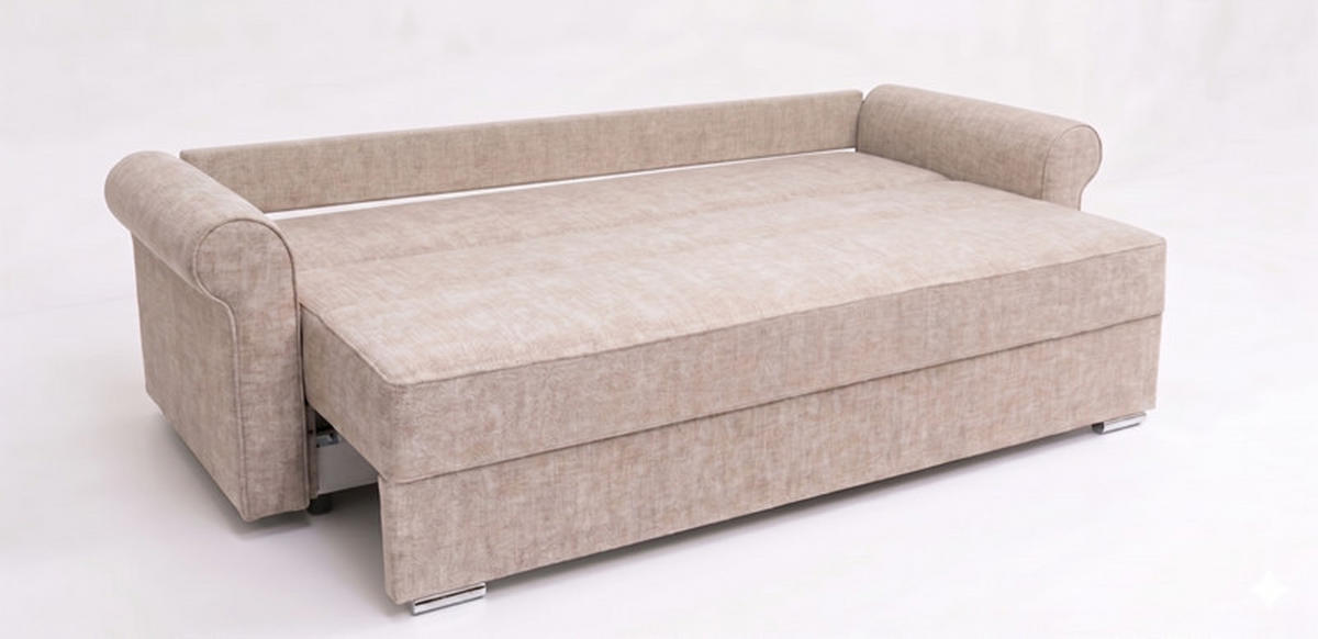 Canapea, textil, bej - bej, Design, textil (240/72/96cm) - Carryhome