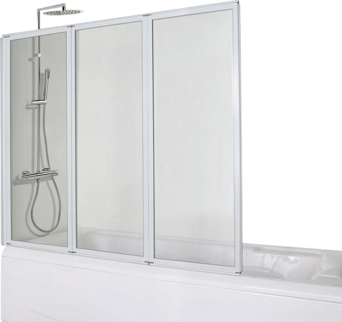 SKLADACIA VAŇOVÁ ZÁSTENA biela  - biela, Modern, kov/sklo (130/121cm)