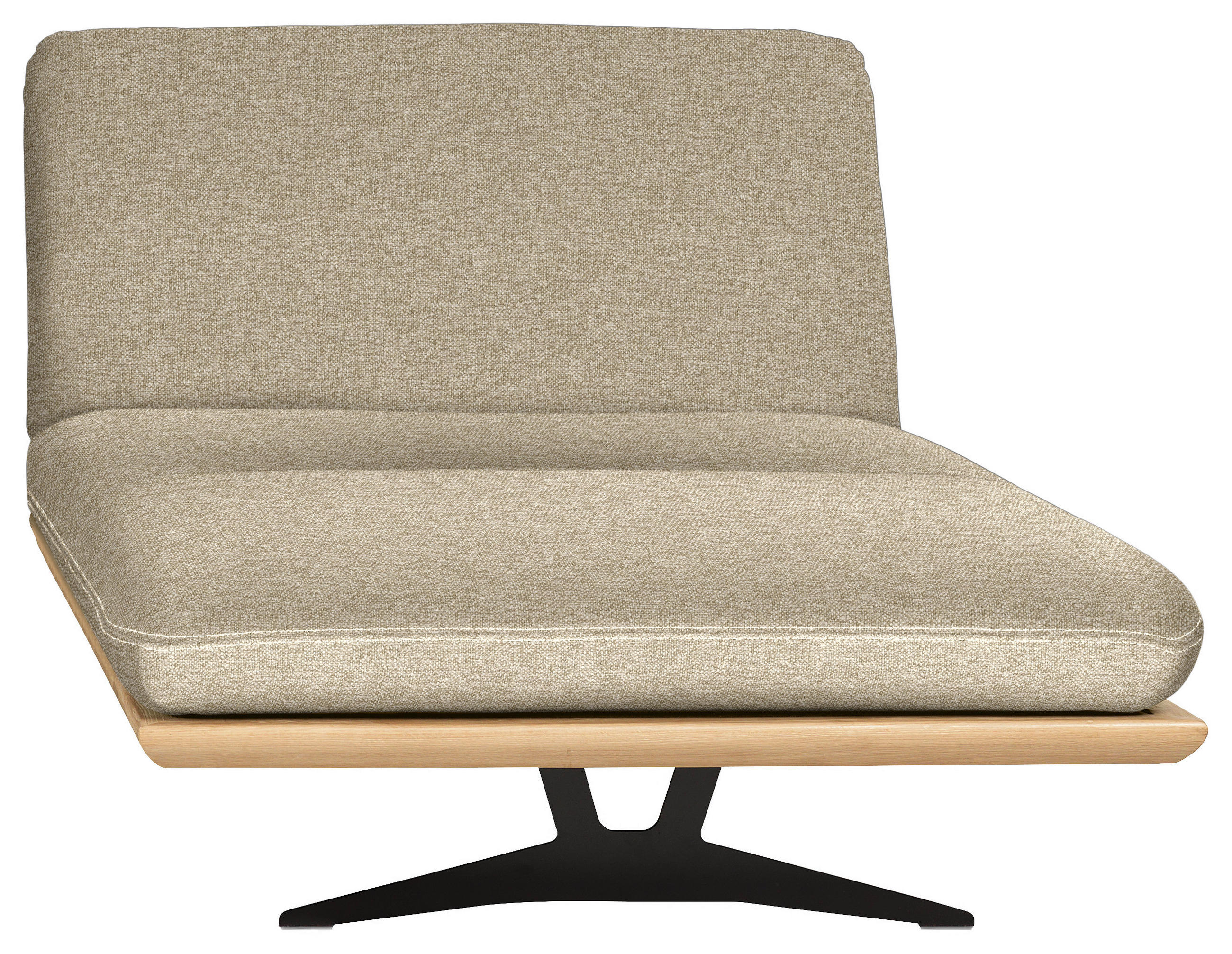 OTTOMANE Palermo Webstoff Eichefarben, Beige  - Eichefarben/Beige, Design, Holz/Textil (114/92/165cm) - Dieter Knoll