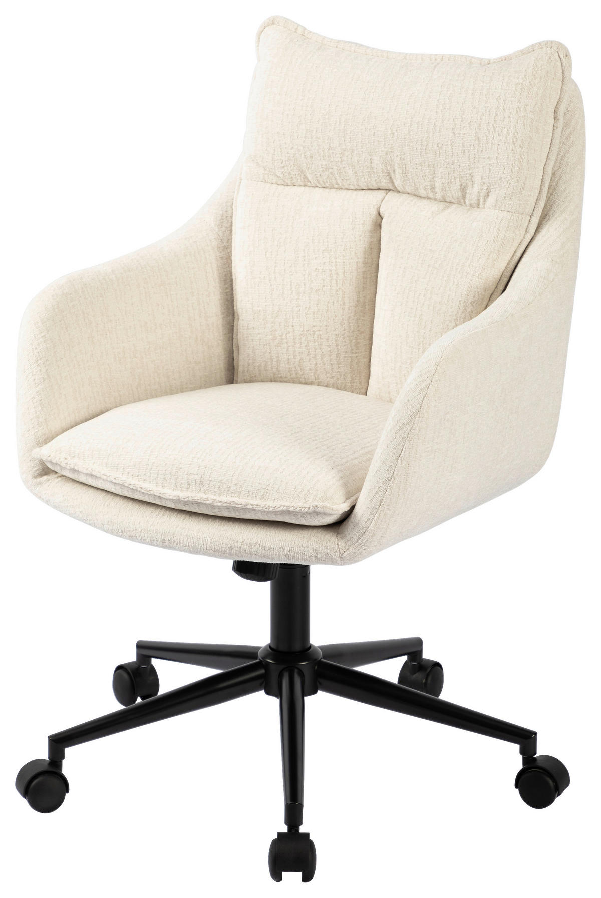 DREHSTUHL Webstoff Schwarz, Beige  - Beige/Schwarz, Modern, Kunststoff/Textil (58/85-93/58cm) - MID.YOU