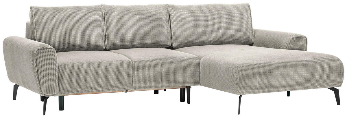 ECKSOFA in Webstoff Kaschmir  - Kaschmir/Schwarz, Design, Textil/Metall (272/170cm) - Welnova
