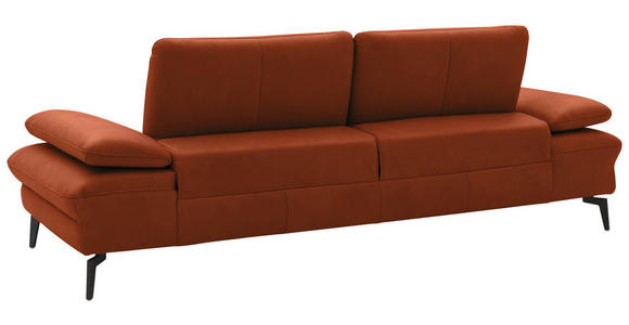 3-SITZER-SOFA in Leder Cognac  - Cognac/Schwarz, Design, Leder/Metall (238/86/94cm) - Dieter Knoll