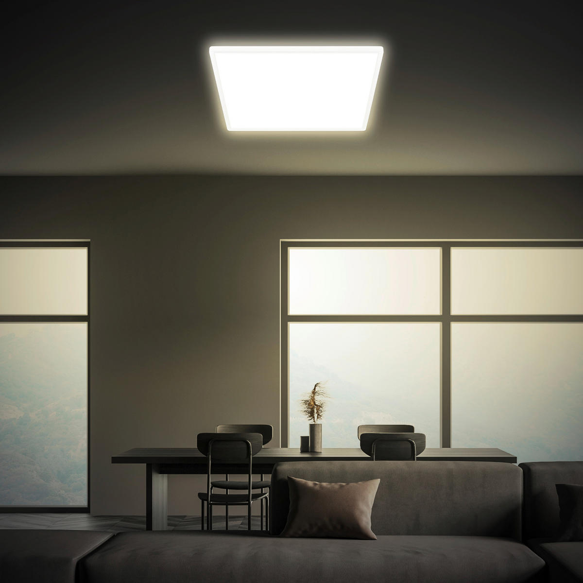 LED-PANEEL Tava 56/56/2,5 cm   - Weiß, Basics, Kunststoff (56/56/2,5cm)