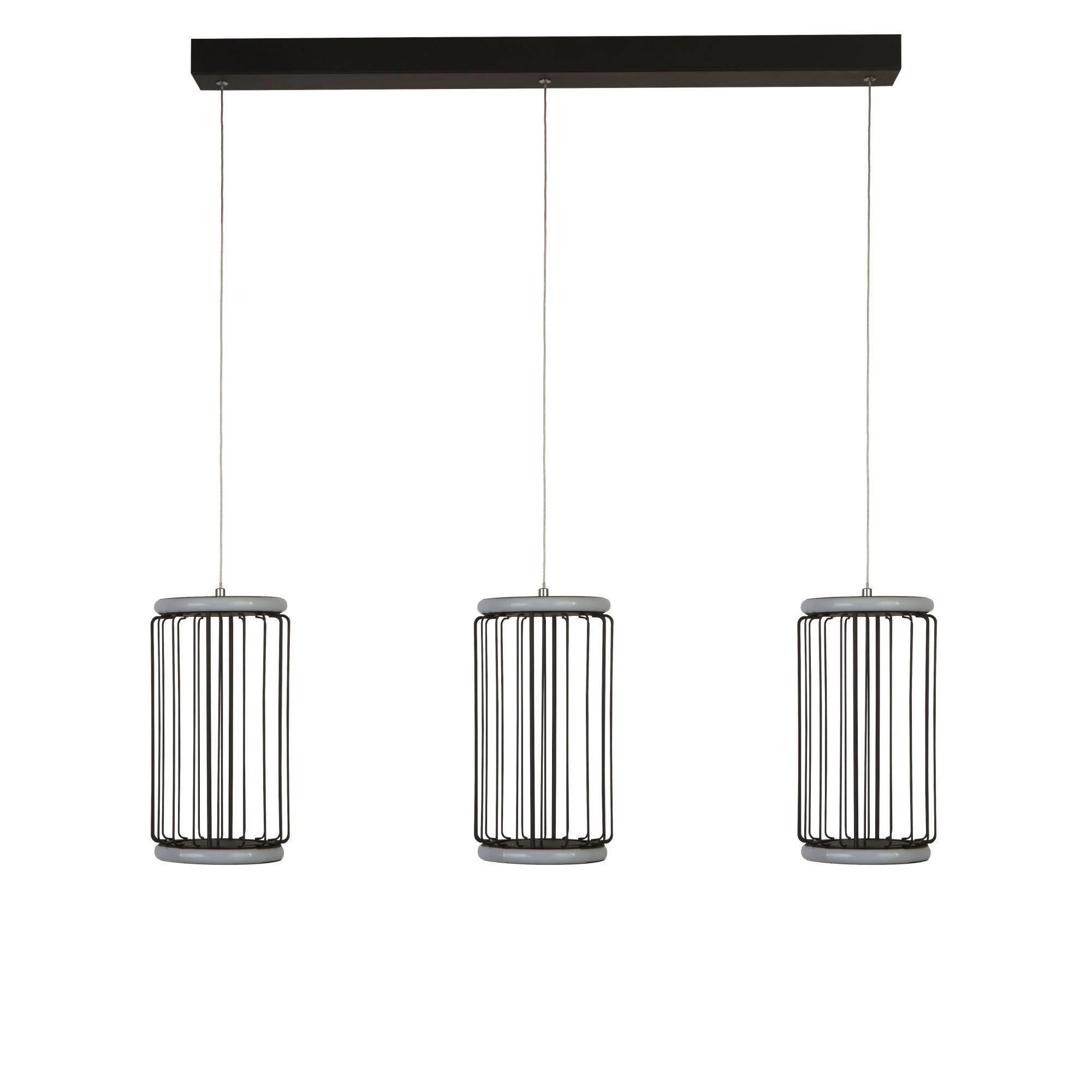 Searchlight Led-Hängeleuchte Circolo Cage Weiß, Schwarz 16x150x90 cm