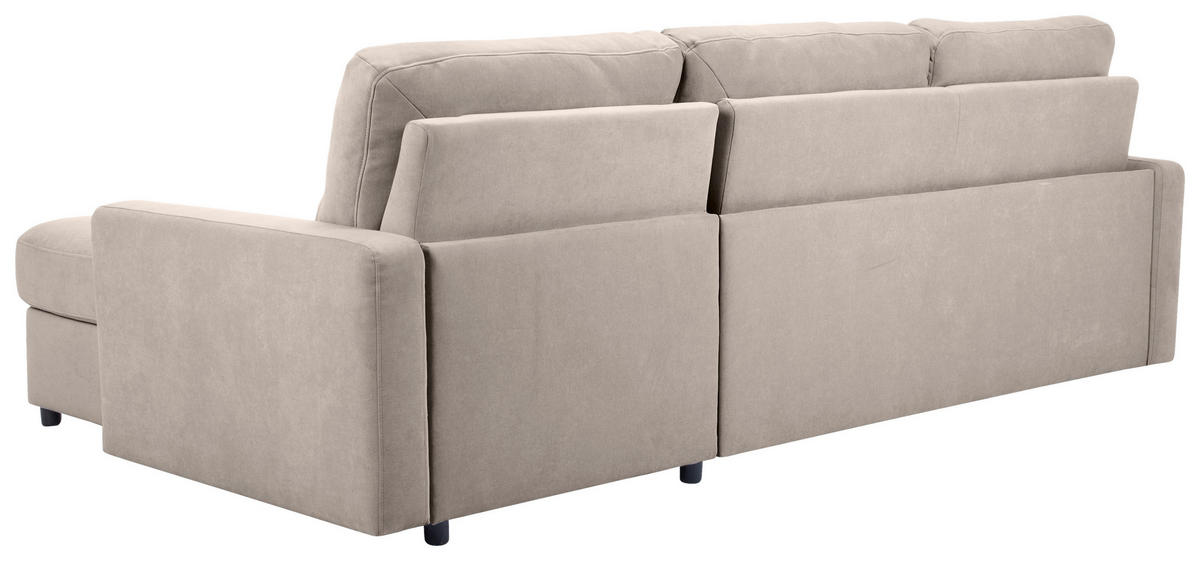 ECKSOFA Hellbraun Webstoff  - Hellbraun/Schwarz, KONVENTIONELL, Kunststoff/Textil (270/160cm) - Carryhome